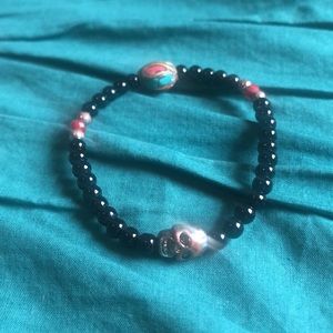 Beaded Skull Stretch Bracelet